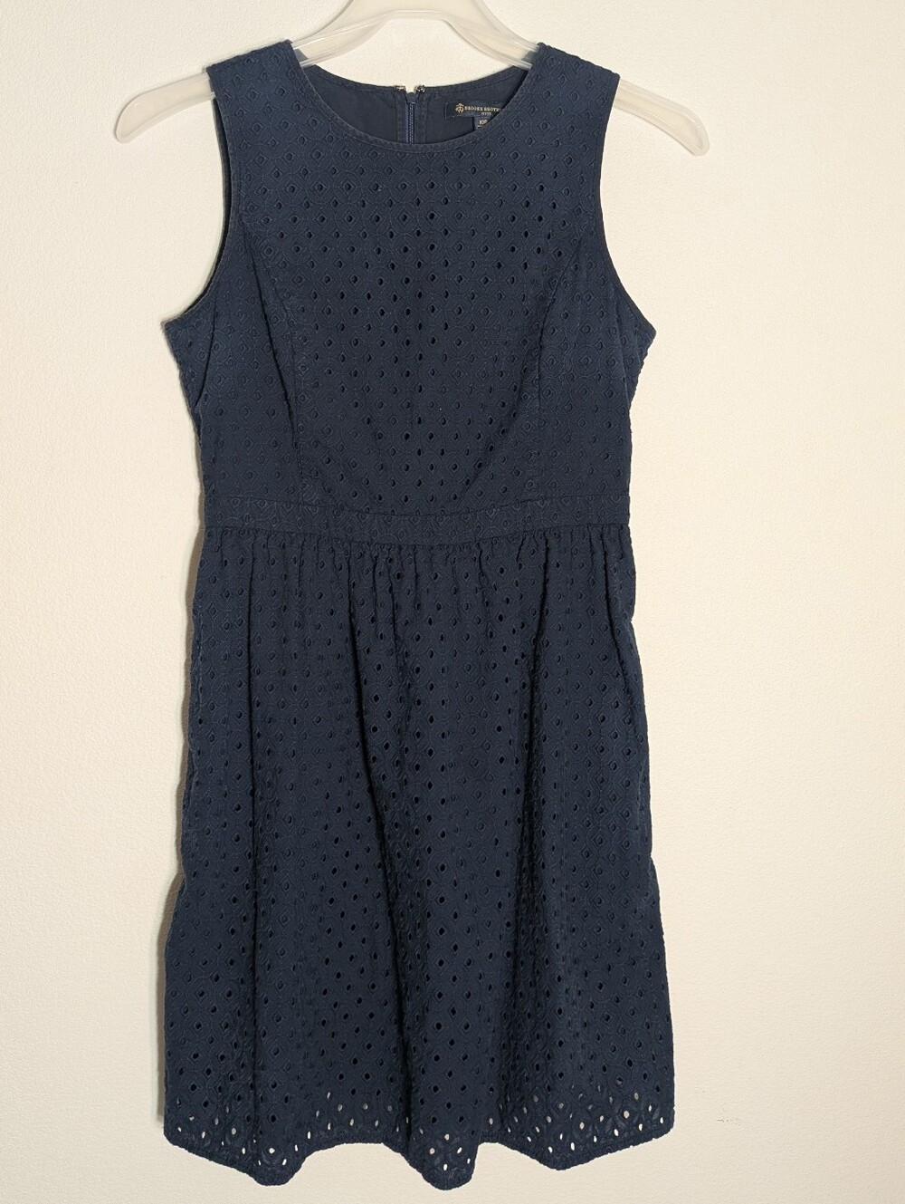 Brooks Brothers Womens Dress Eyelet Quiet Luxury Coastal‎ Preppy Nautical 10P